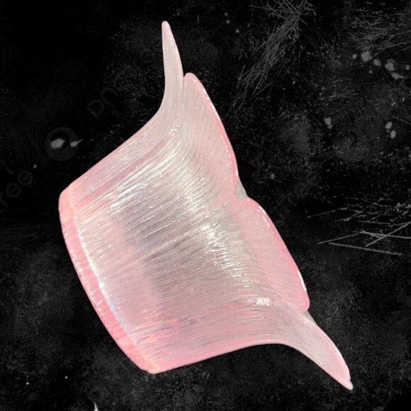 Viking Dalzell Pink Mid Century Glass Flower Petal Lotus Dessert Bowl Vintage - Picture 9 of 14